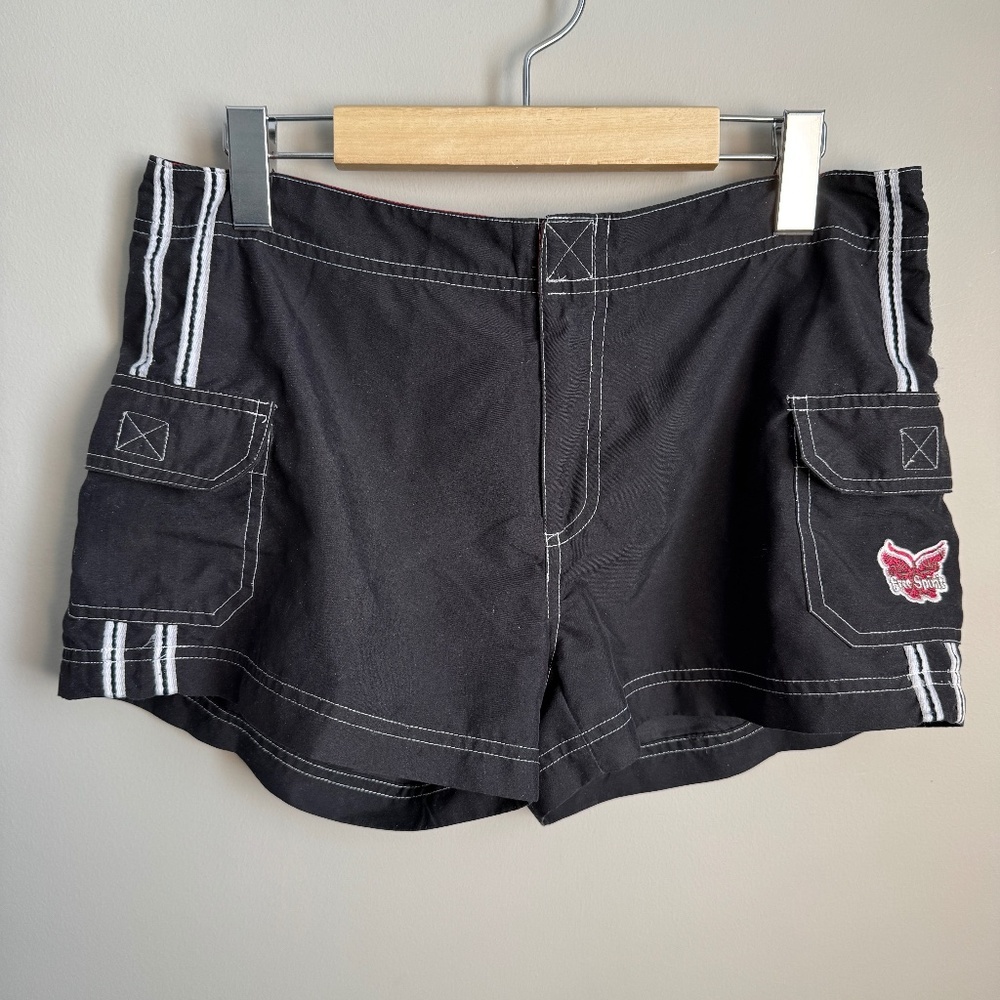 Body Code Vintage Y2K Women's Size 7 Cargo Shorts Black Free‎ Spirt Hybrid Beach